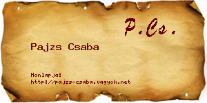 Pajzs Csaba névjegykártya